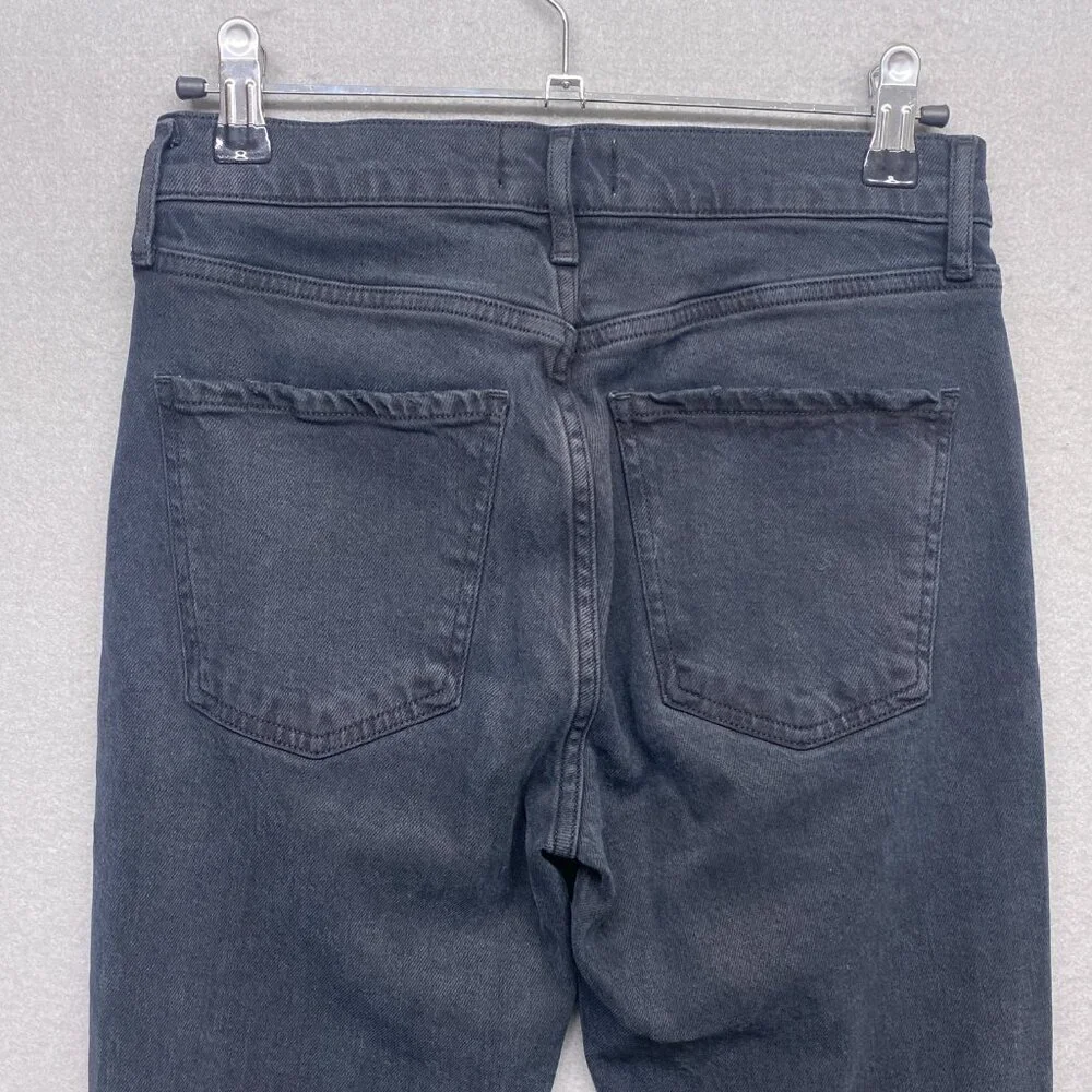 AGOLDE Jeans Womens 24 Black Toni Mid Rise Straight Organic Cotton Blend